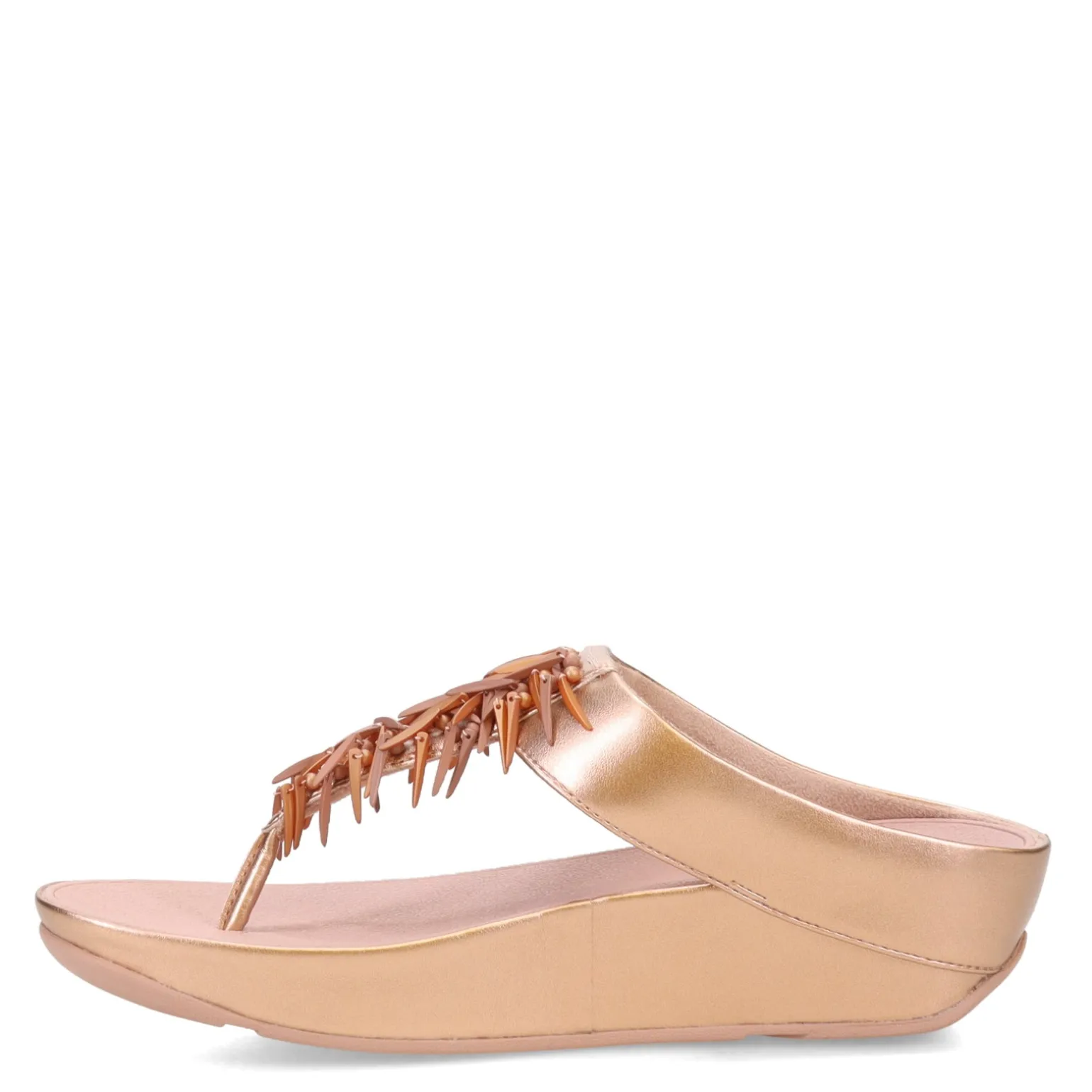 Women's FitFlop, Rumba Beaded Metallic Toe-Post Sandal