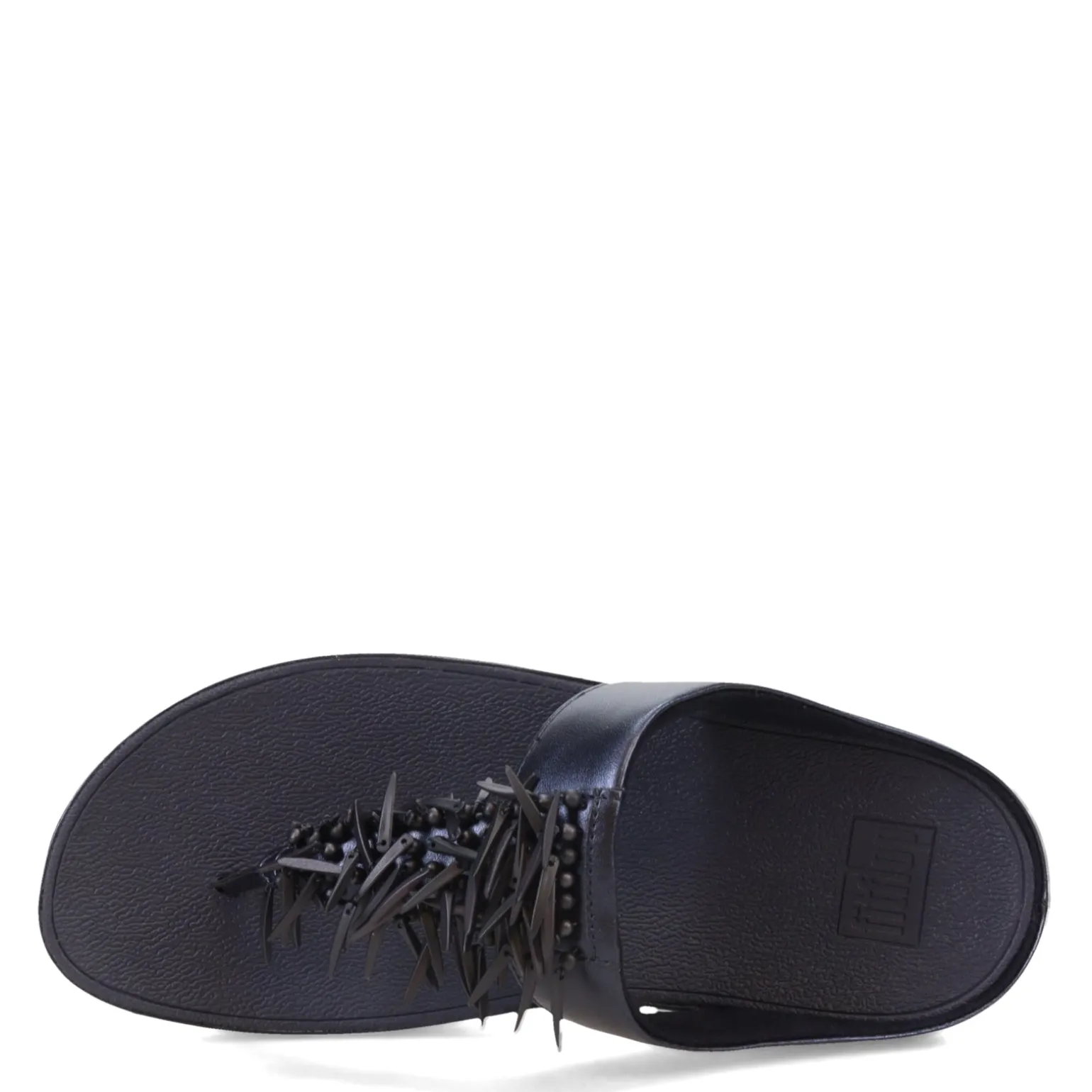 Women's FitFlop, Rumba Beaded Metallic Toe-Post Sandal